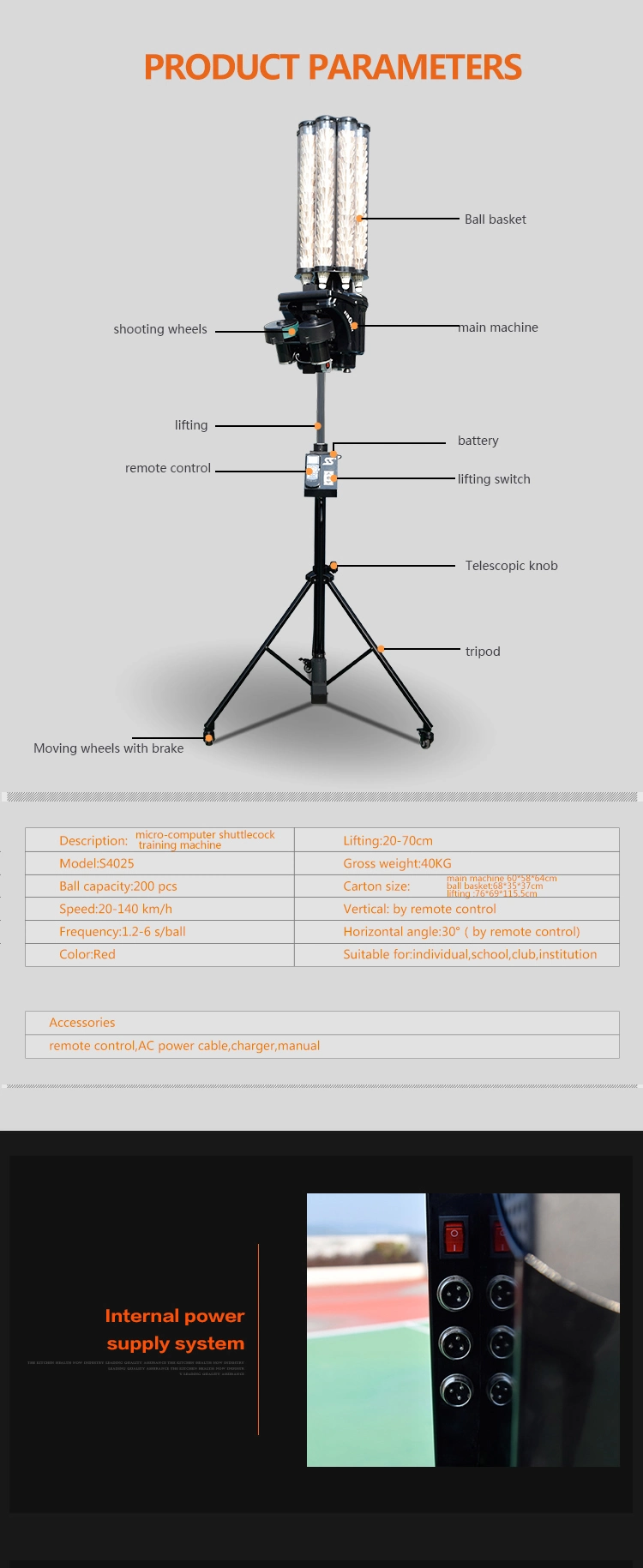 Easy to Use Multifunctional 180 Balls Smart Badminton Training Equipment