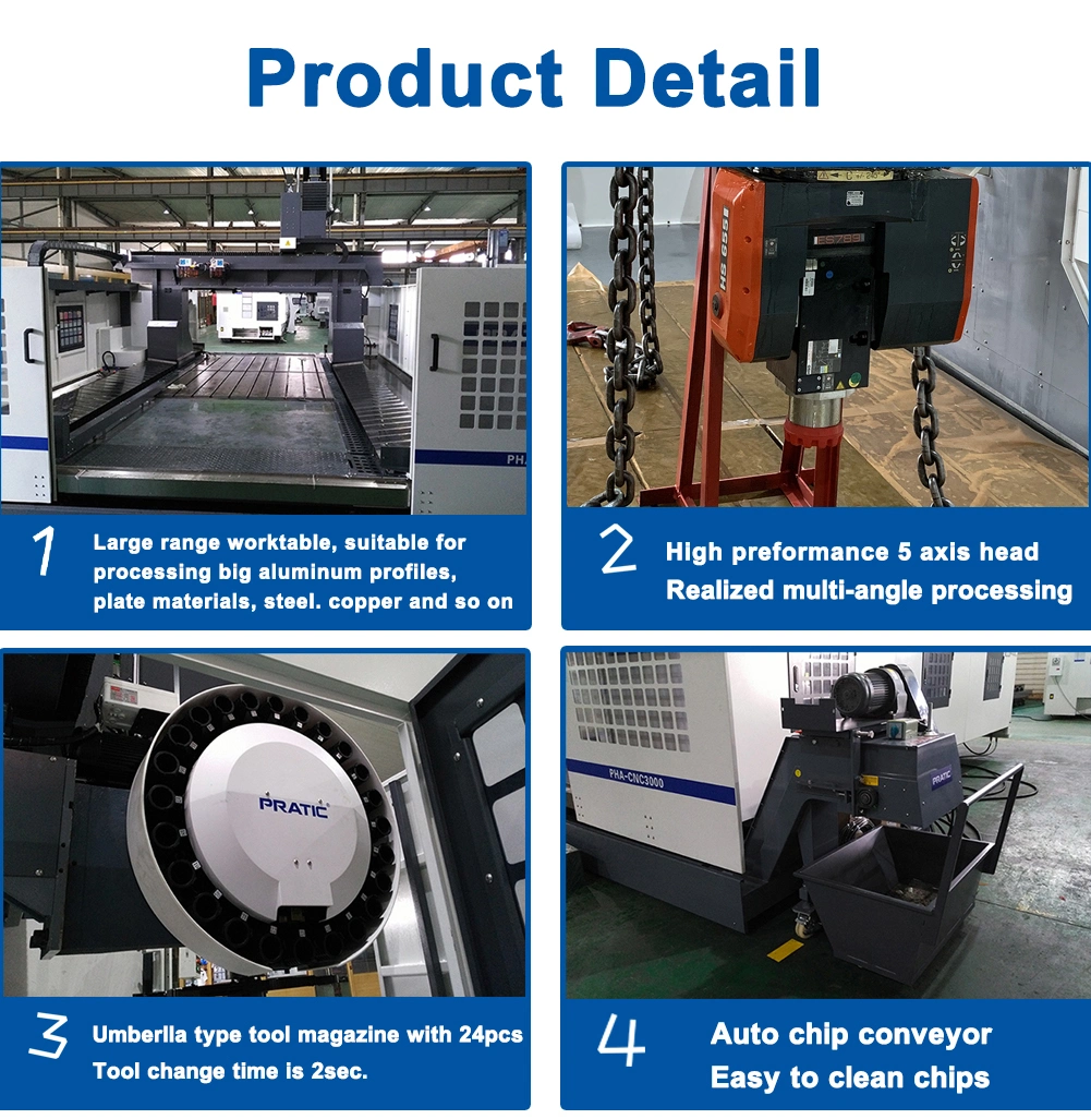 Bt40 Gantry Type 5 Axis CNC Machining Center for Milling Drilling Tapping Large Workpiece