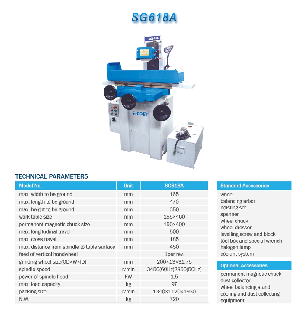 High Precision Surface Grinder Sg618A